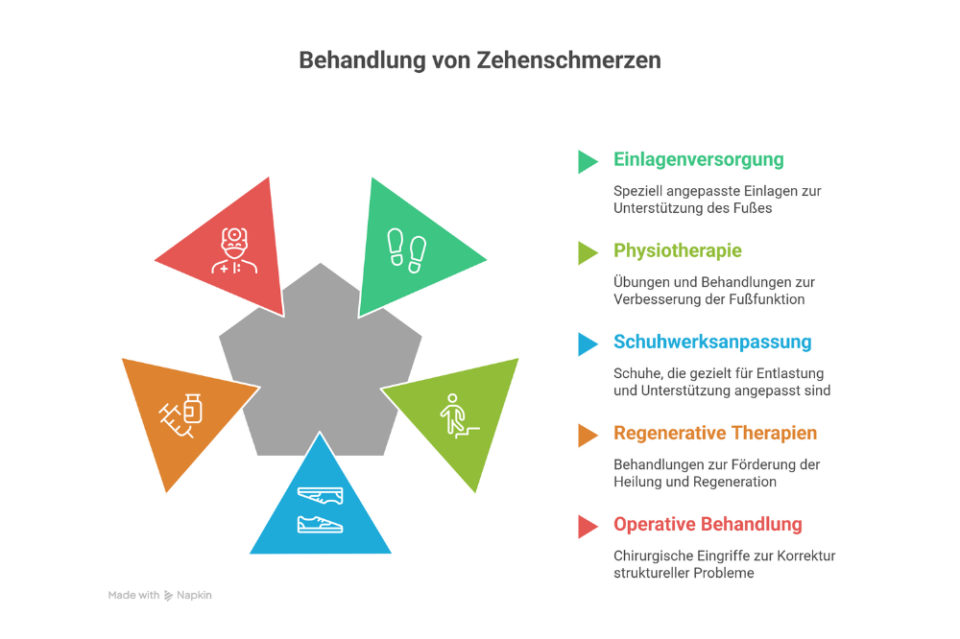 Behandlung von Schmerzen in den Zehen