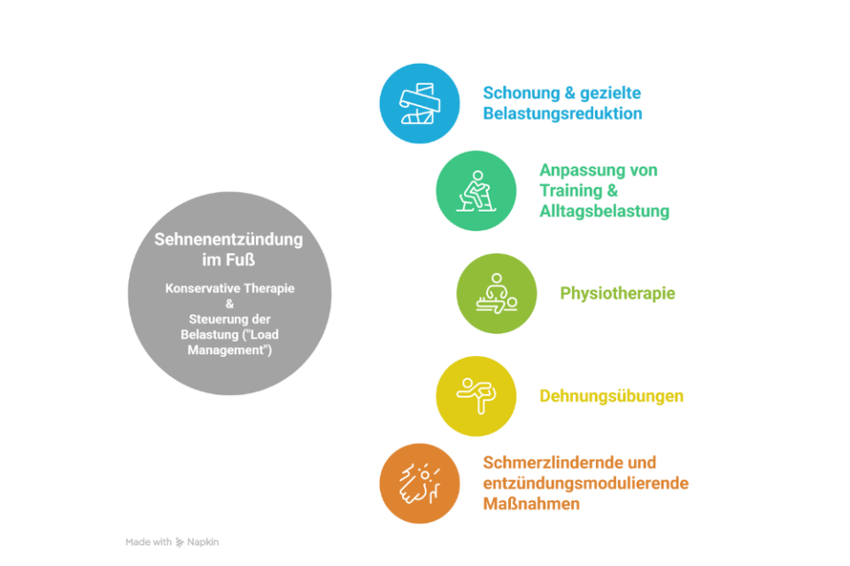 Konservative Behandlung Sehnenentzündung Fuß
