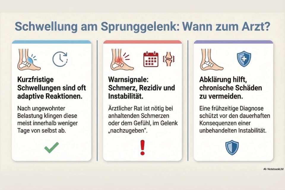 Sprunggelenk geschwollen - wann zum Arzt?